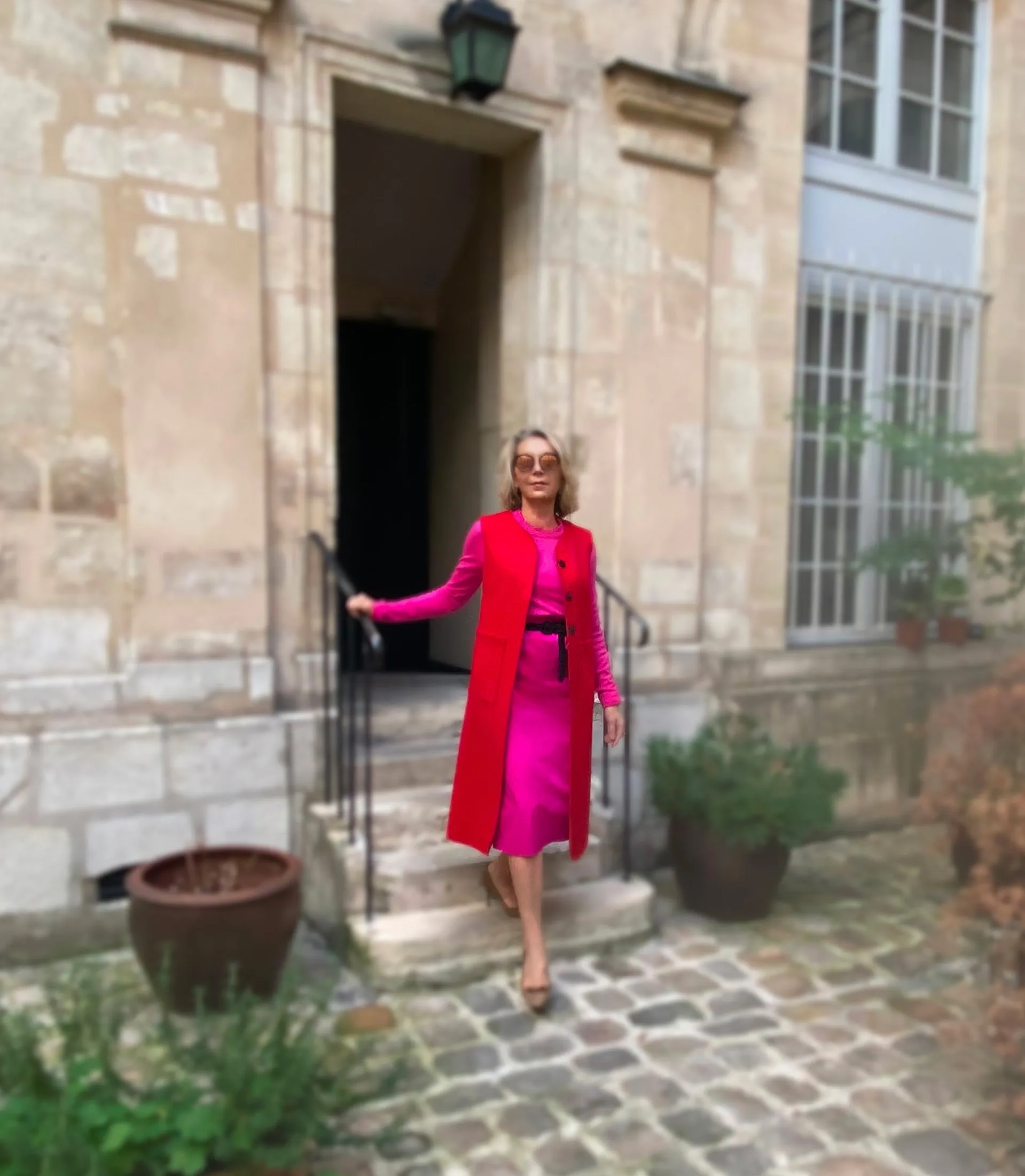 ARCHER IN DOUBLE FACE WOOL CASHMERE-MIX - Red/Camel