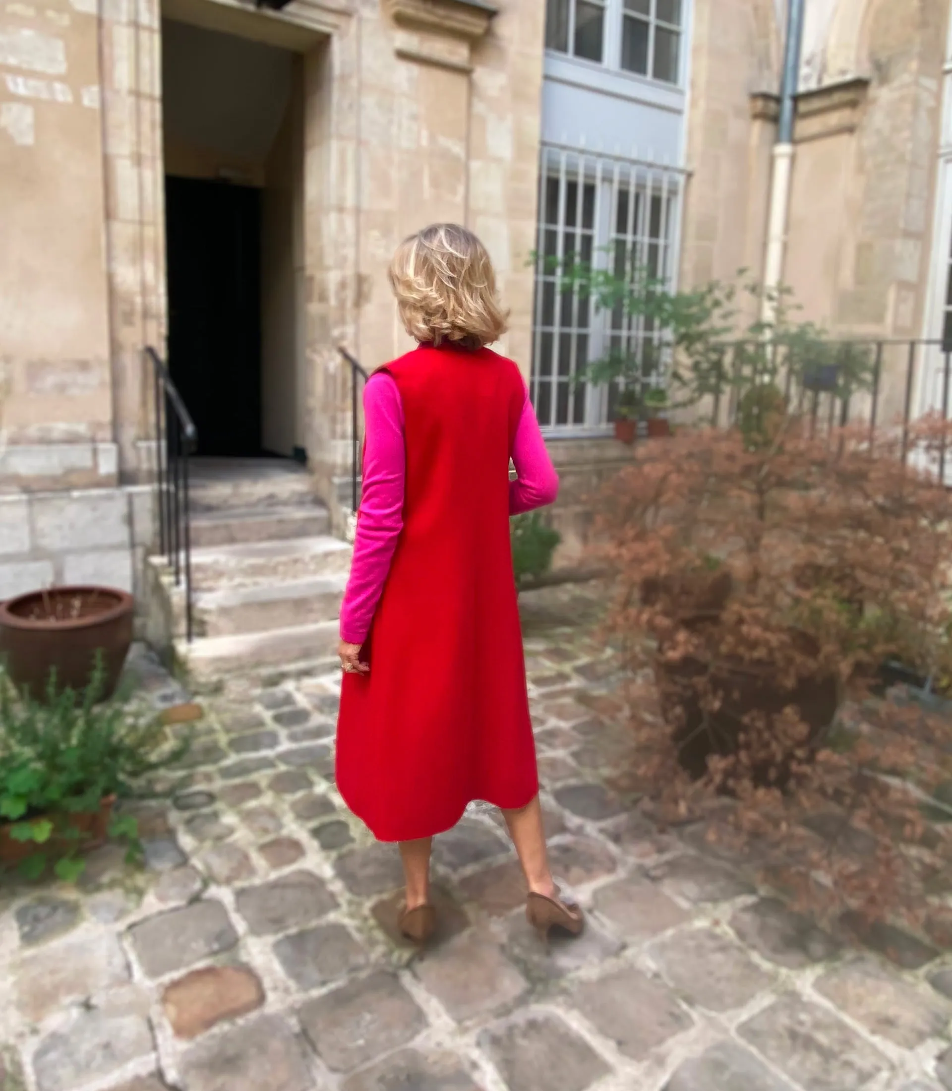 ARCHER IN DOUBLE FACE WOOL CASHMERE-MIX - Red/Camel