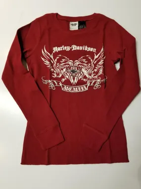 Harley-Davidson L/S thermal sleep shirt women's biking red