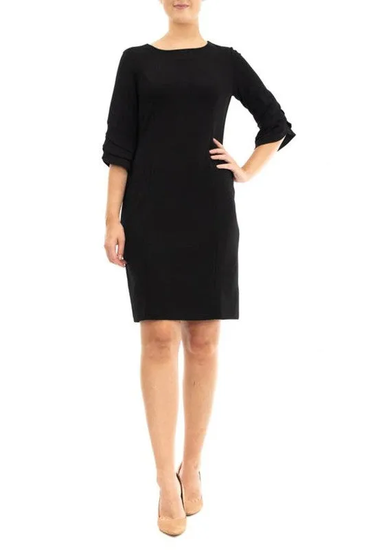 NINA LEONARD STRETCH CREPE DRESS