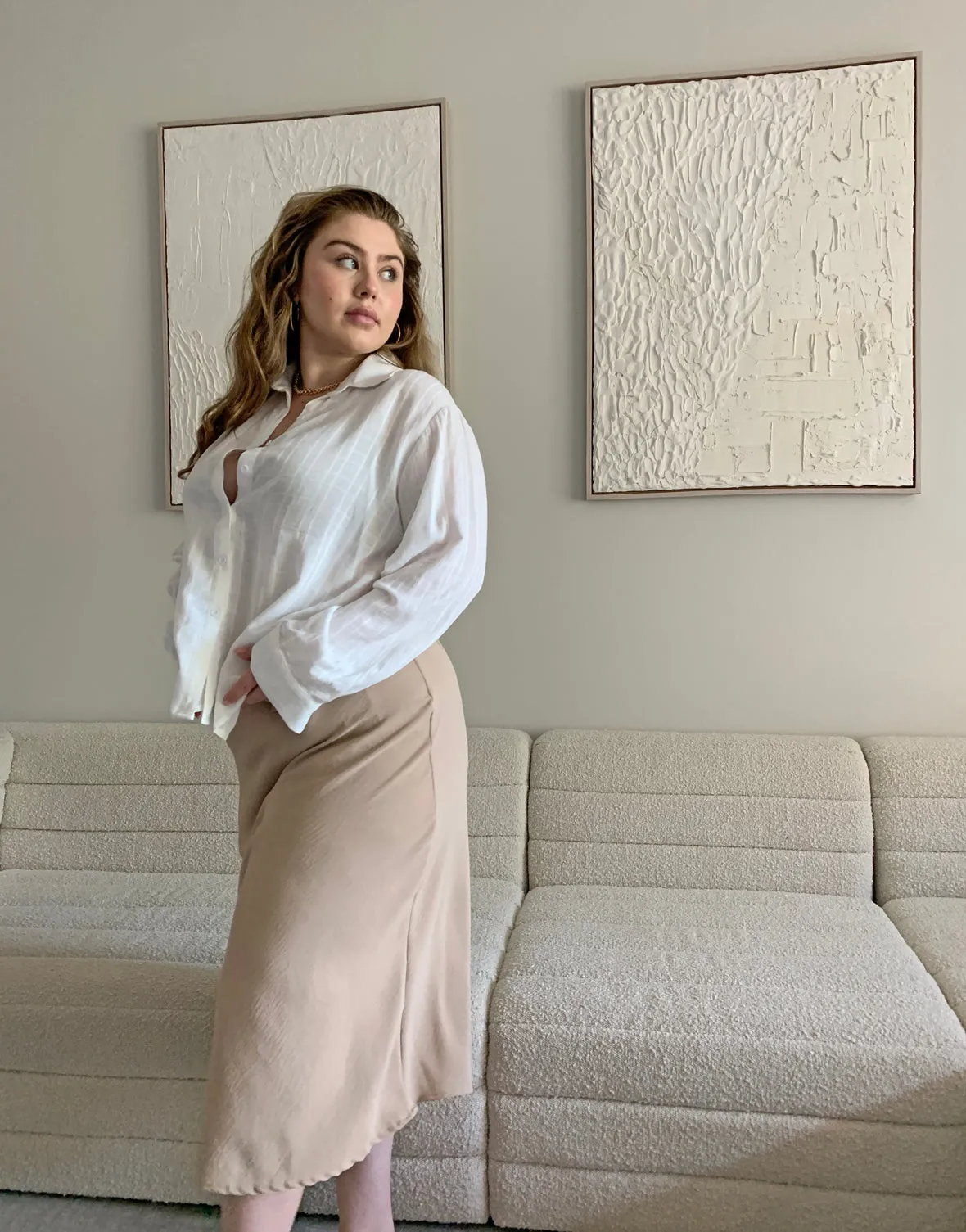 Plus Size Woven Breezy Button Up Shirt
