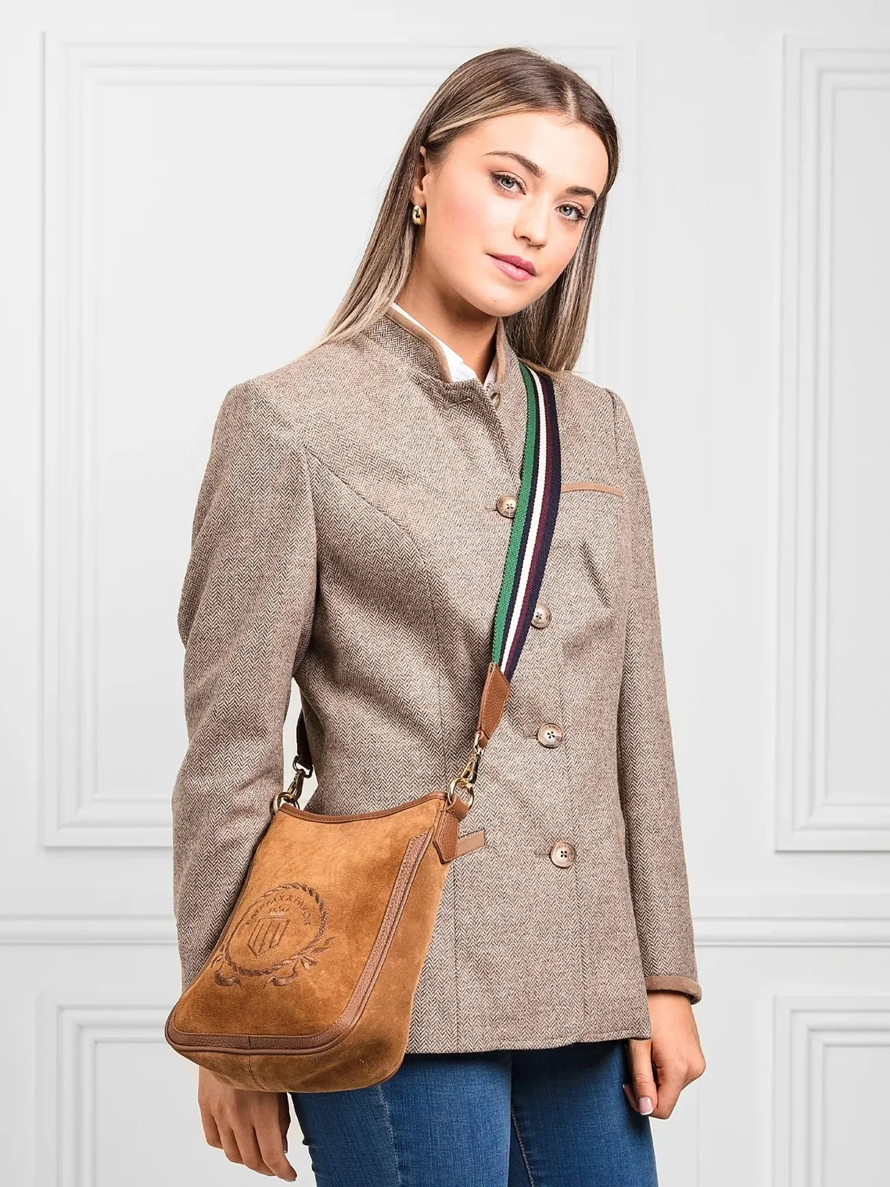 Richmond Messenger Bag - Tan Suede