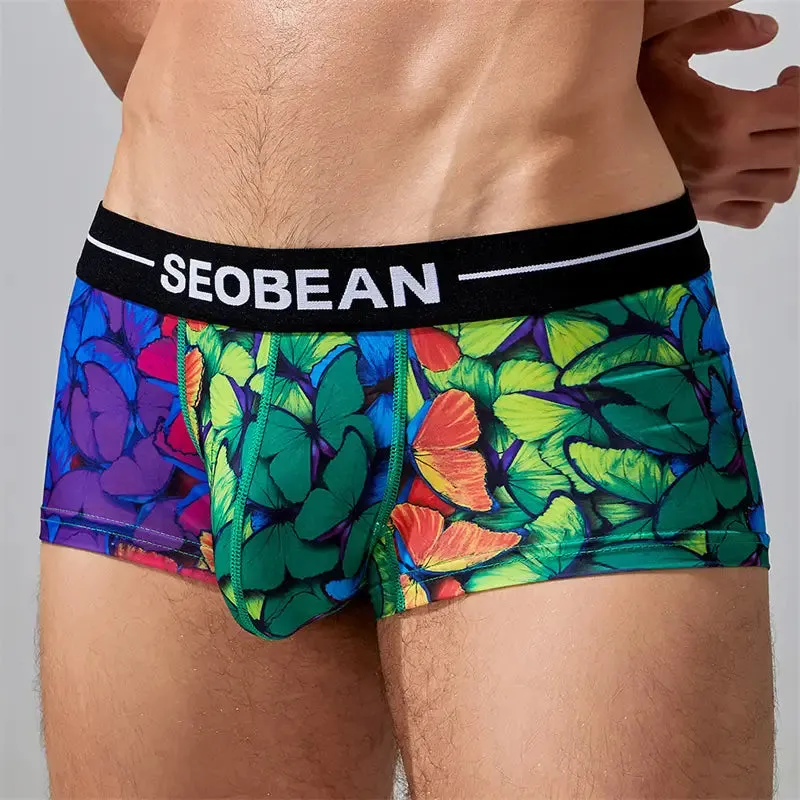 Seobean Summer Men's Underwear with Extra Room Low-Rise Boxer Briefs