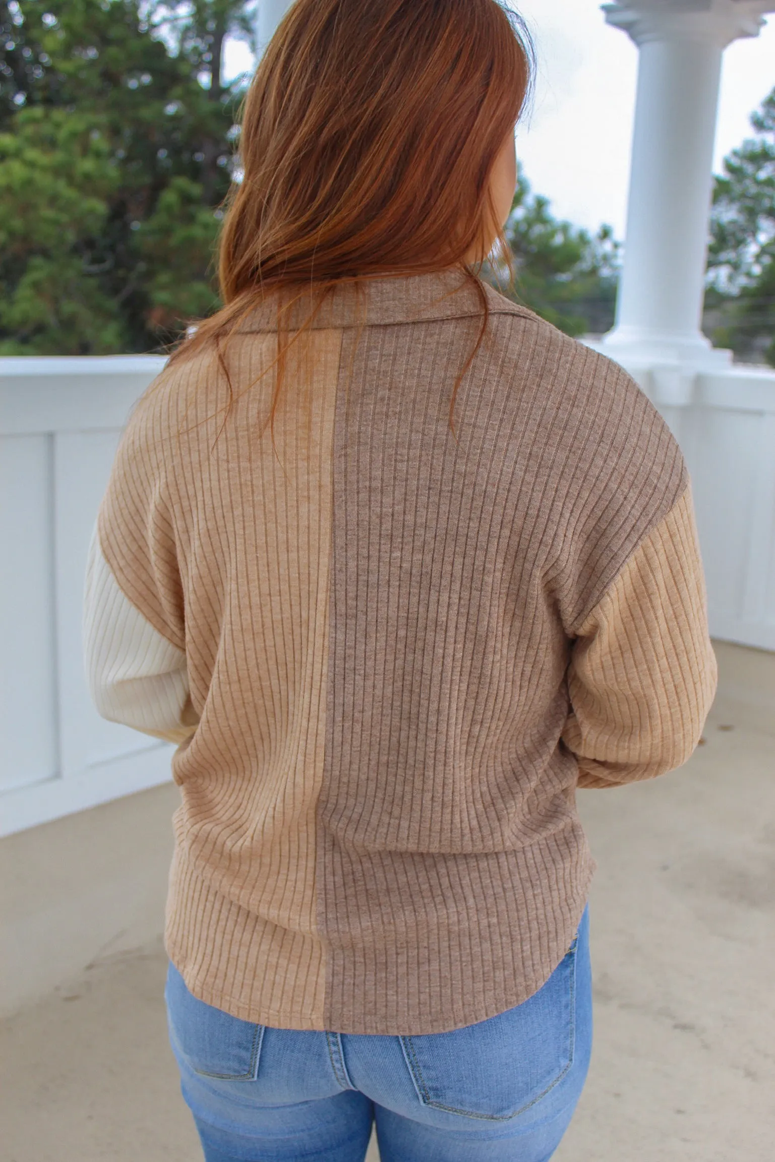 Tami Contrast Shacket-Mocha/Multi