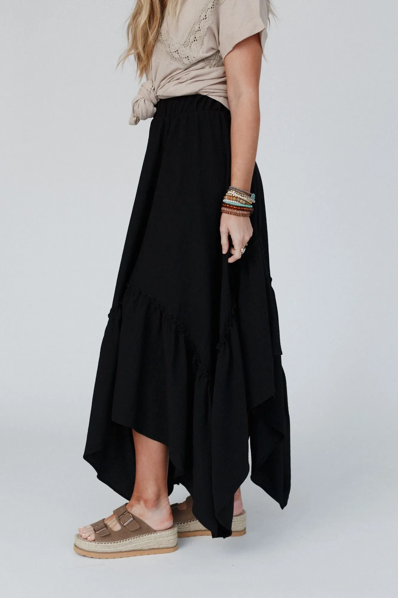 The Nest Swing Of Things Pocketed Midi Skirt - Black