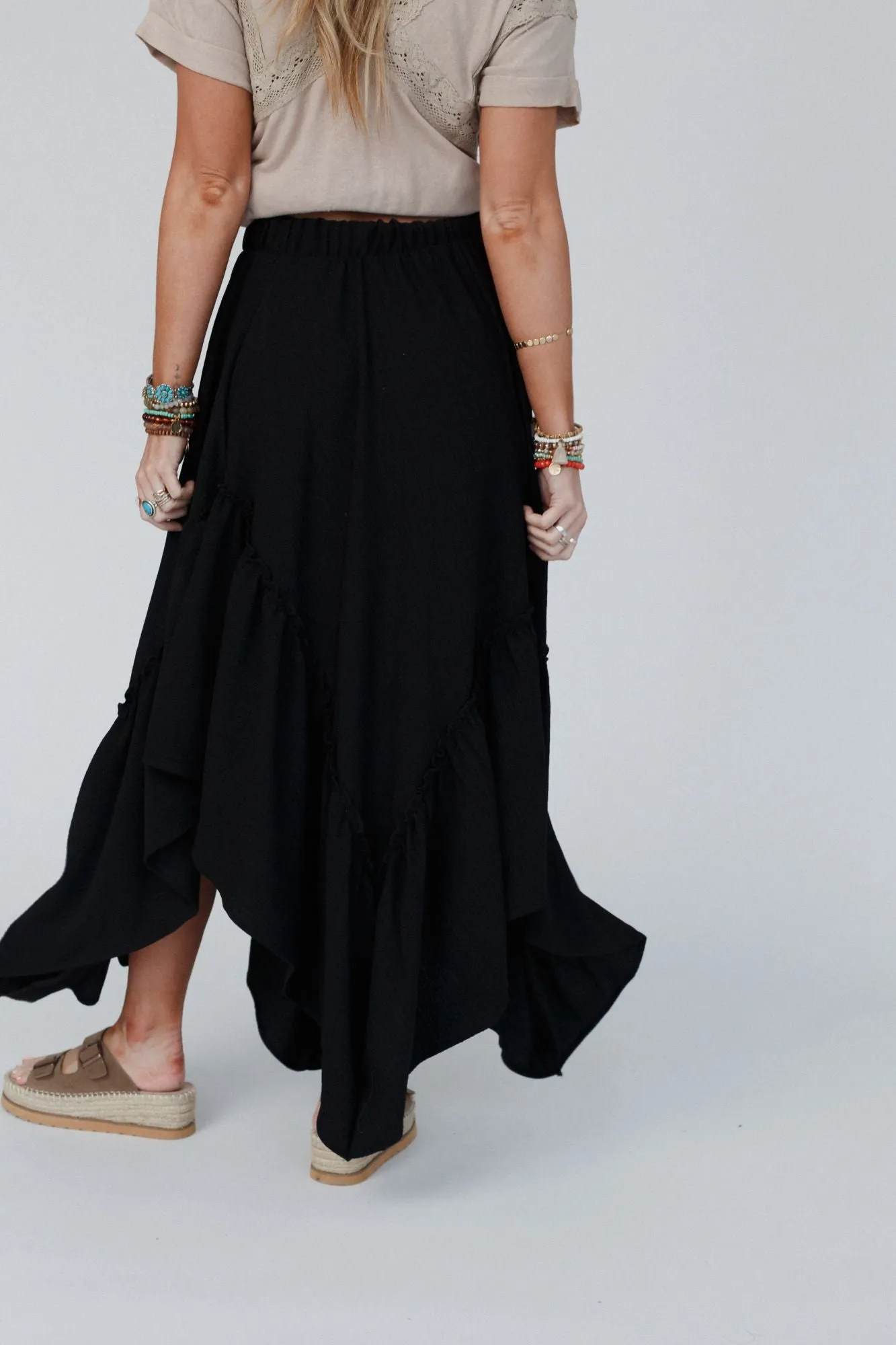 The Nest Swing Of Things Pocketed Midi Skirt - Black