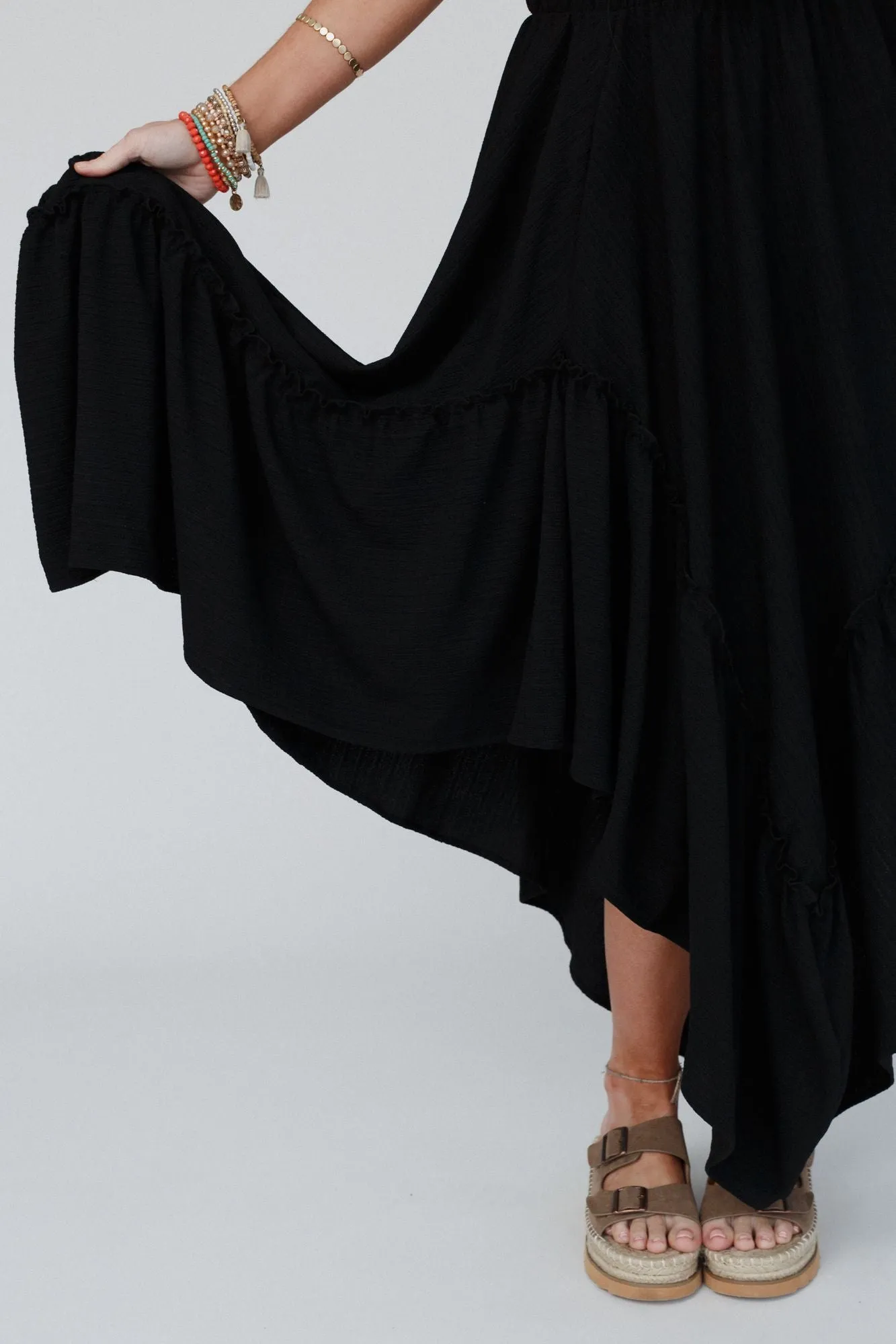 The Nest Swing Of Things Pocketed Midi Skirt - Black