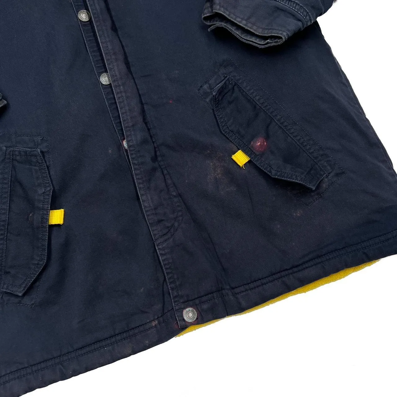 Vintage TOMMY HILFIGER JEANS Mini Logo Fleece Lined Hooded Canvas Jacket